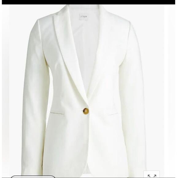 J.Crew White 100% Linen Blazer Jacket – Size 6 – Resort Chic Coastal Classic - Picture 3 of 17